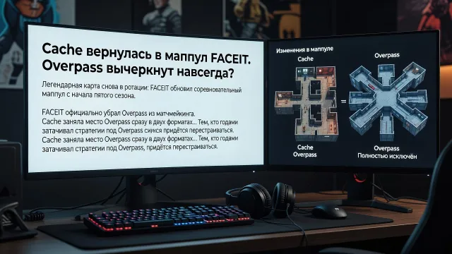 Cache вернулась в маппул FACEIT. Overpass вычеркнут навсегда?